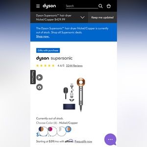 DYSON Supersonic blowdryer NEW in box